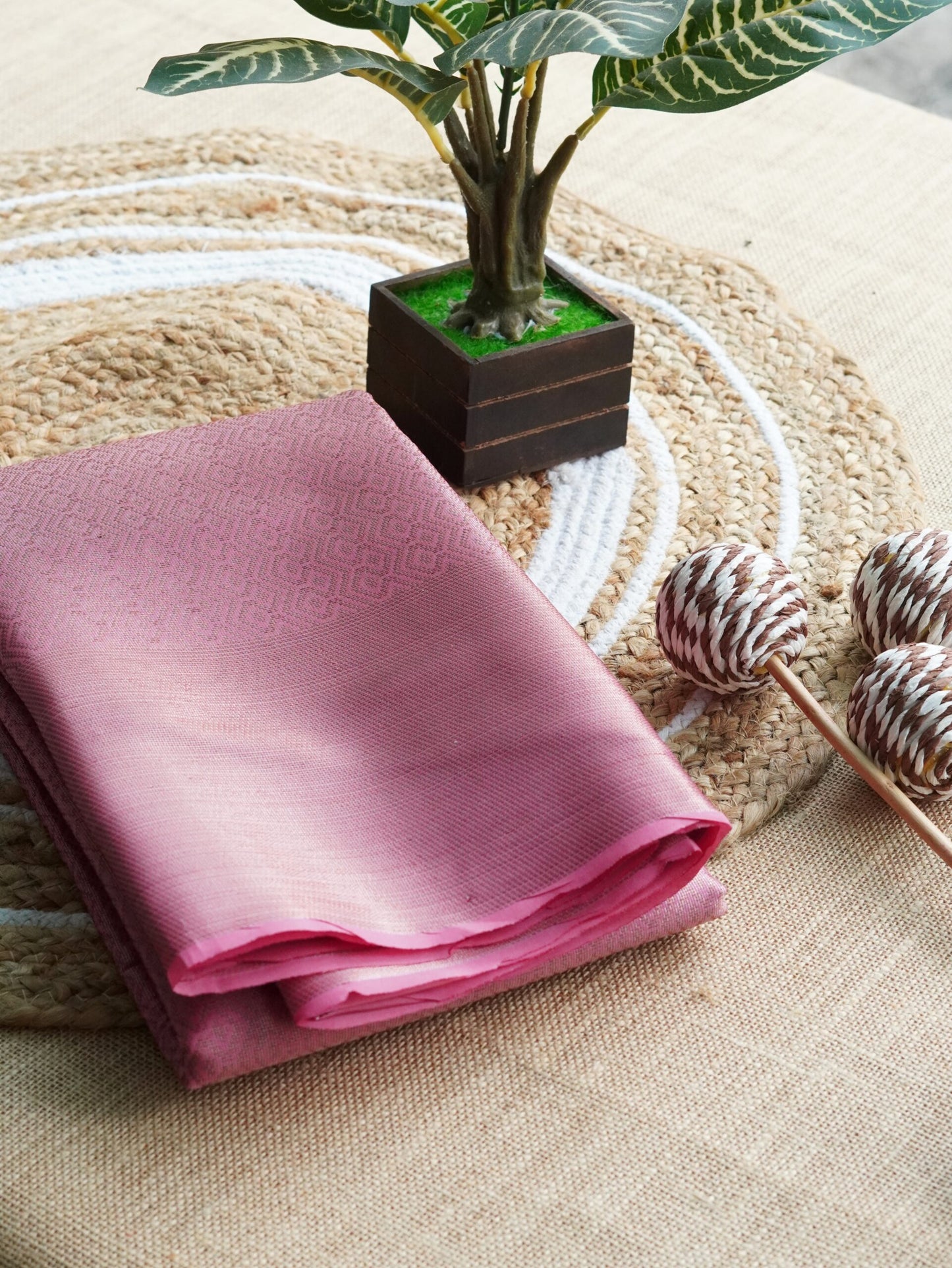 Rose Pink Premium Saree with Golden Zari