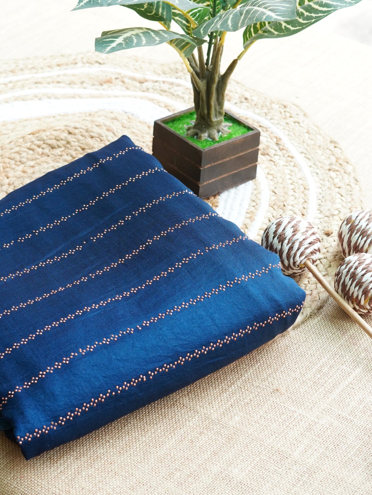 Blue Color Ready to Wear Fancy Party Saree