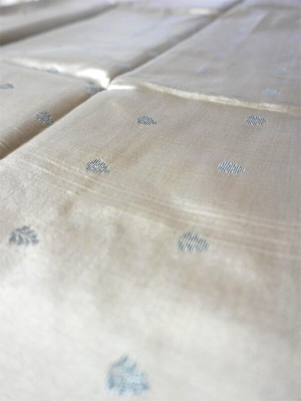 Taupe Brown Saree with Black Floral Border
