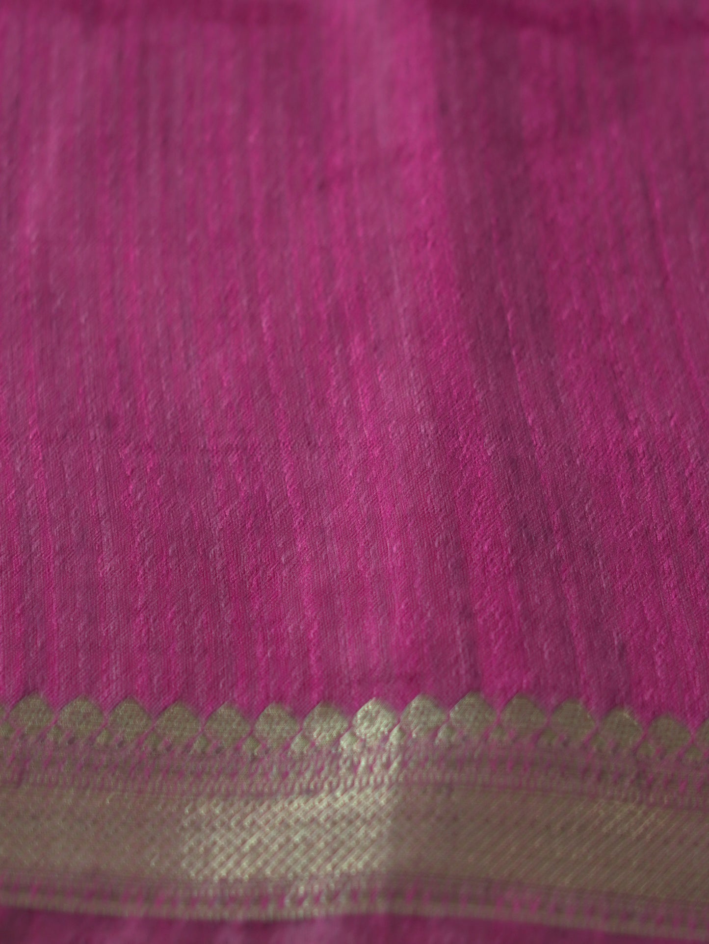 Rani Pink Semi Jute Silk Saree with Wine Border