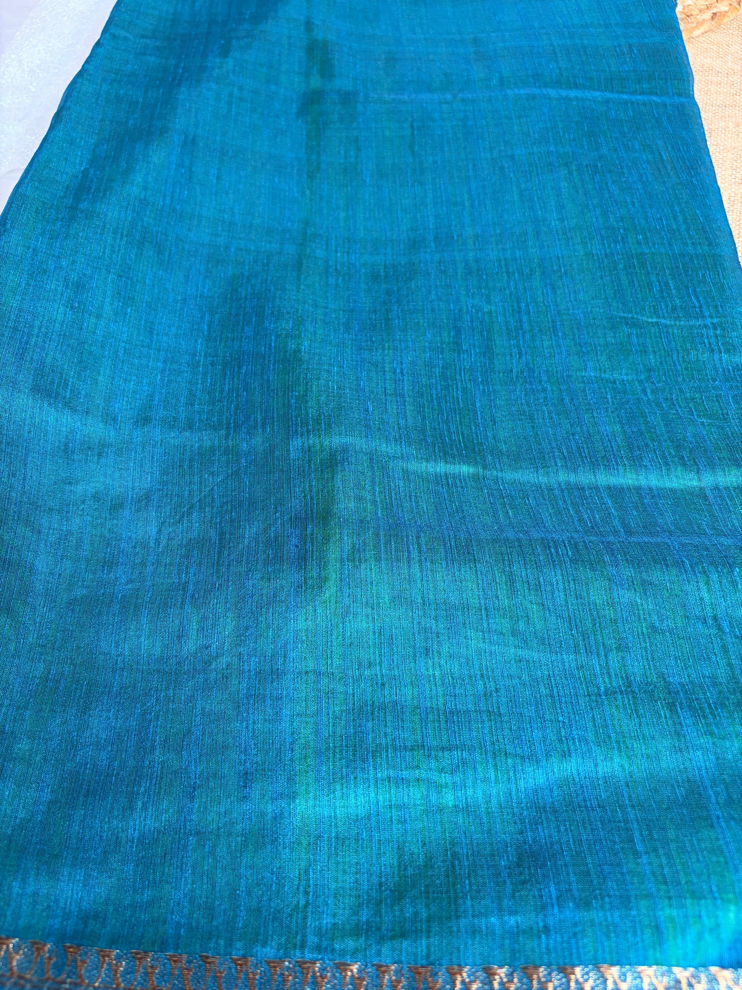 Parrot Green Semi Jute Silk Saree