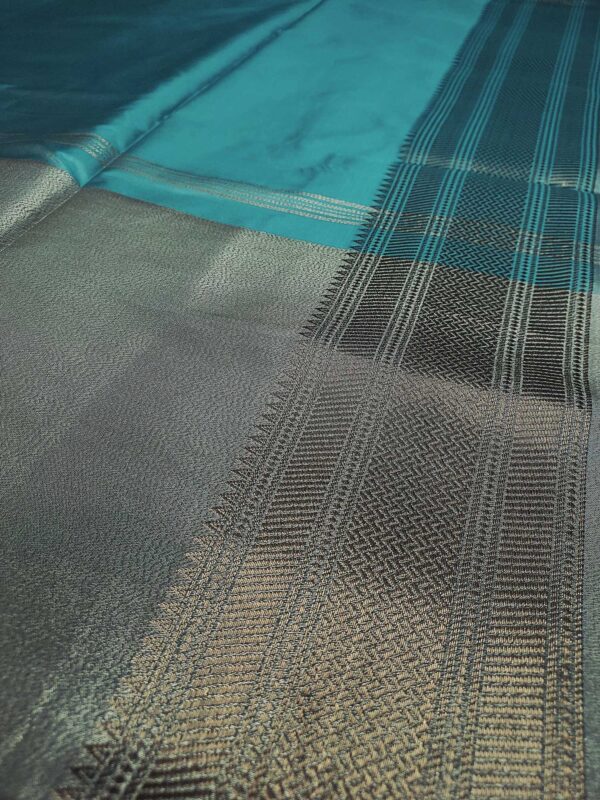 Sky Blue Soft Silk Saree with Copper Zari
