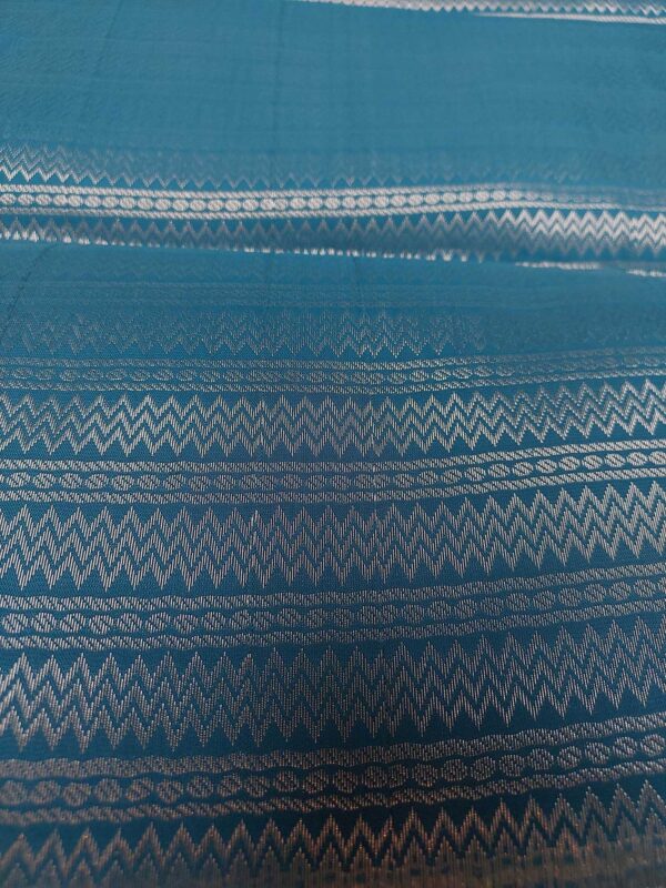 Ocean blue semi-silk saree with silver zari