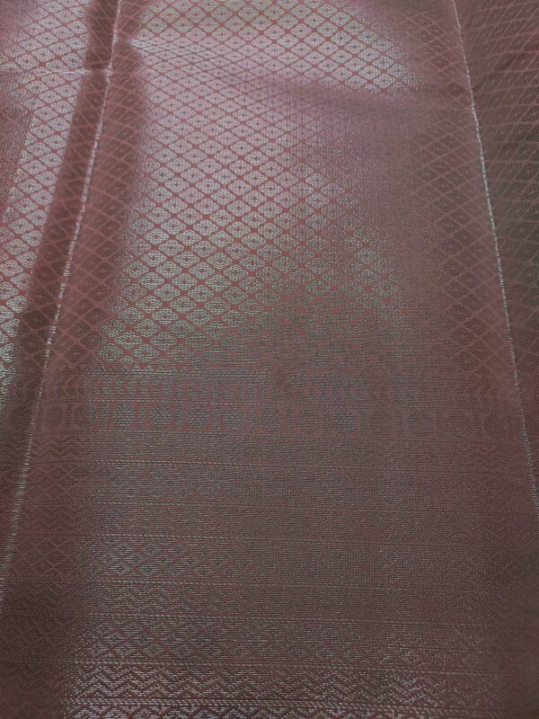 Pastel pink semi-silk saree with silver zari