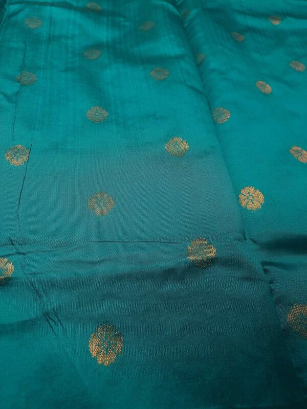 Blue Semi-Silk Saree with Peacock Blue Border