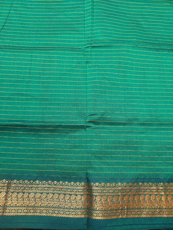 Red checked Kalyani cotton sarees with a green border
