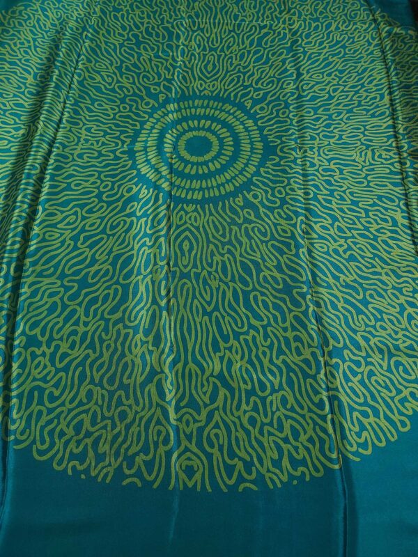 Teal green soft chiffon saree with lighter green border