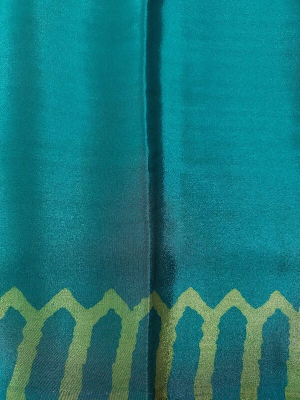 Teal green soft chiffon saree with lighter green border
