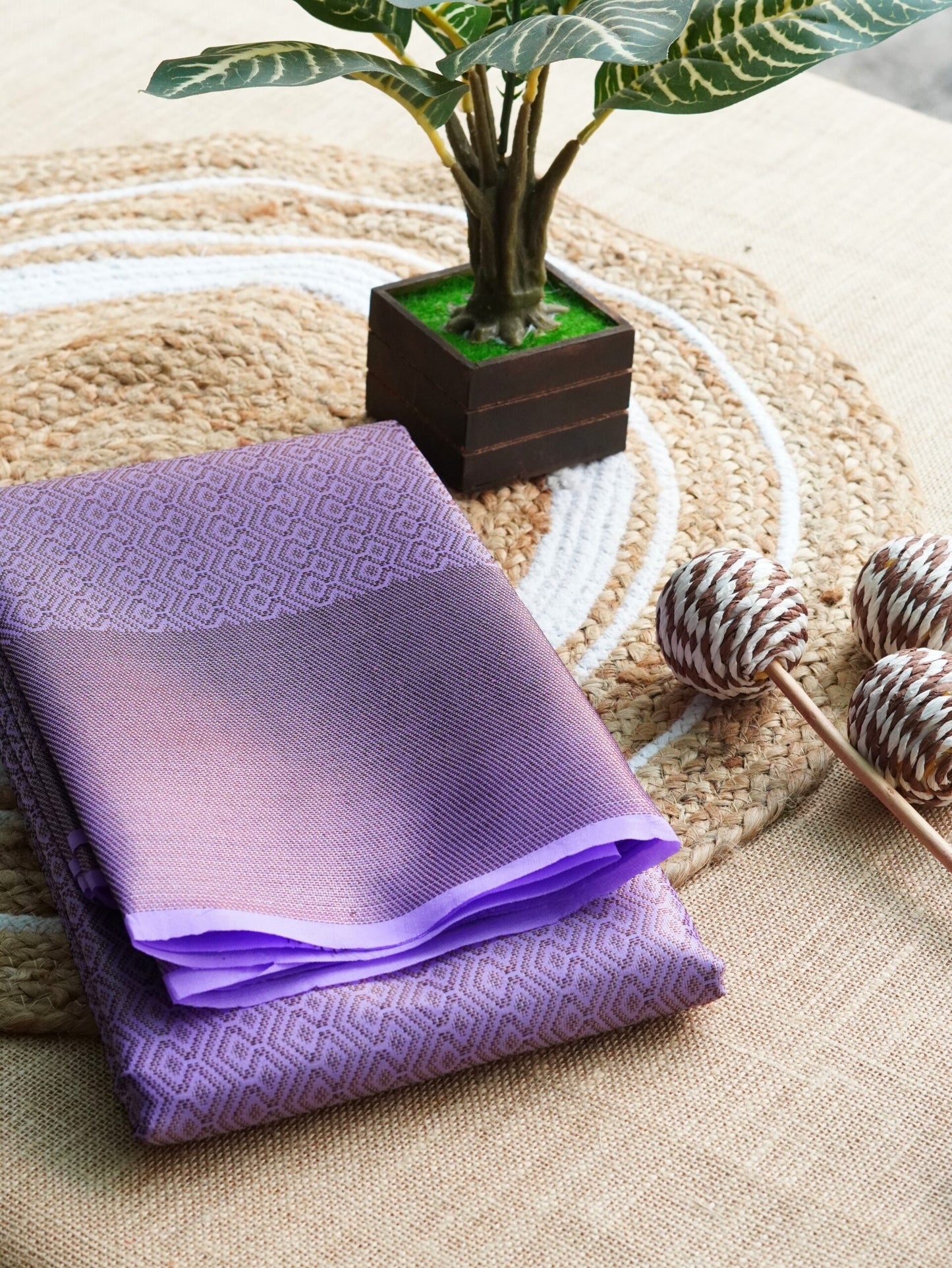 Lavender Premium Saree with Golden Zari