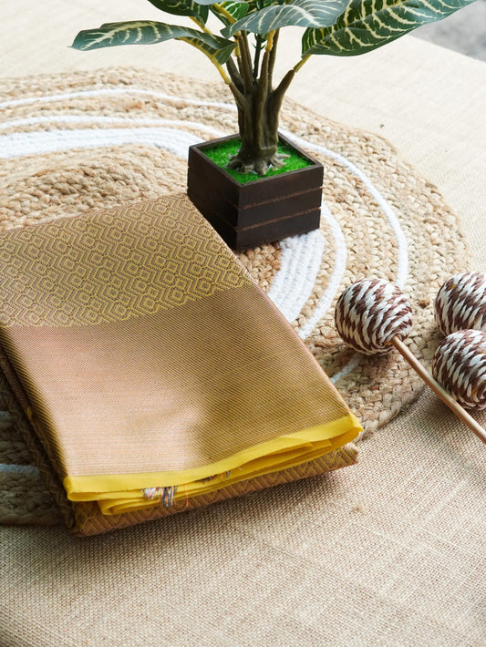 Mustard Yellow Premium Saree with Golden Zari