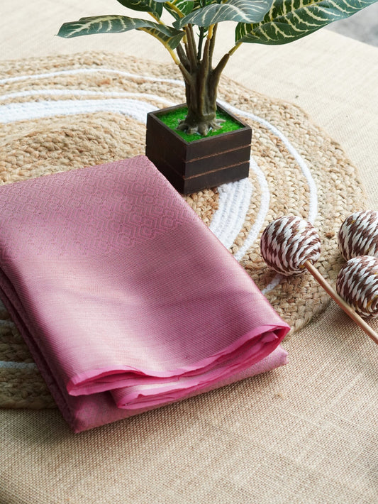 Rose Pink Premium Saree with Golden Zari