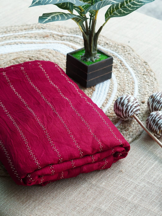 Plum Wine color Ready to Wear Fancy Party Saree