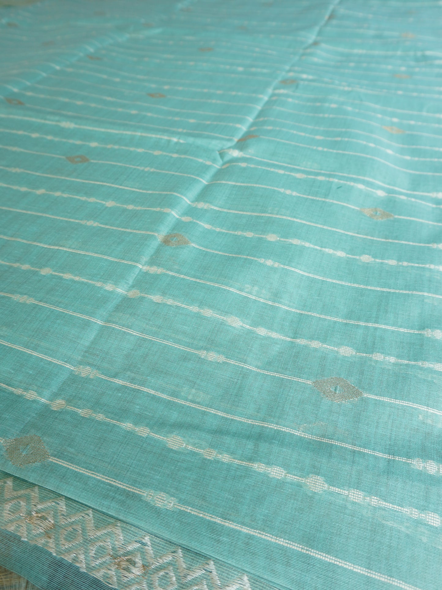 Muga Cotton Saree in Pastel Mint Shade