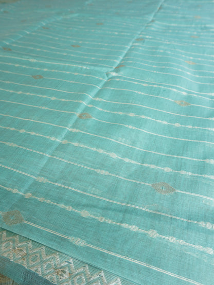 Muga Cotton Saree in Pastel Mint Shade