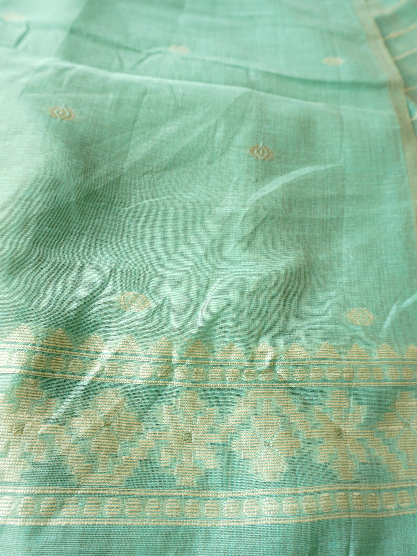 Muga Cotton Saree in Pastel Mint Shade