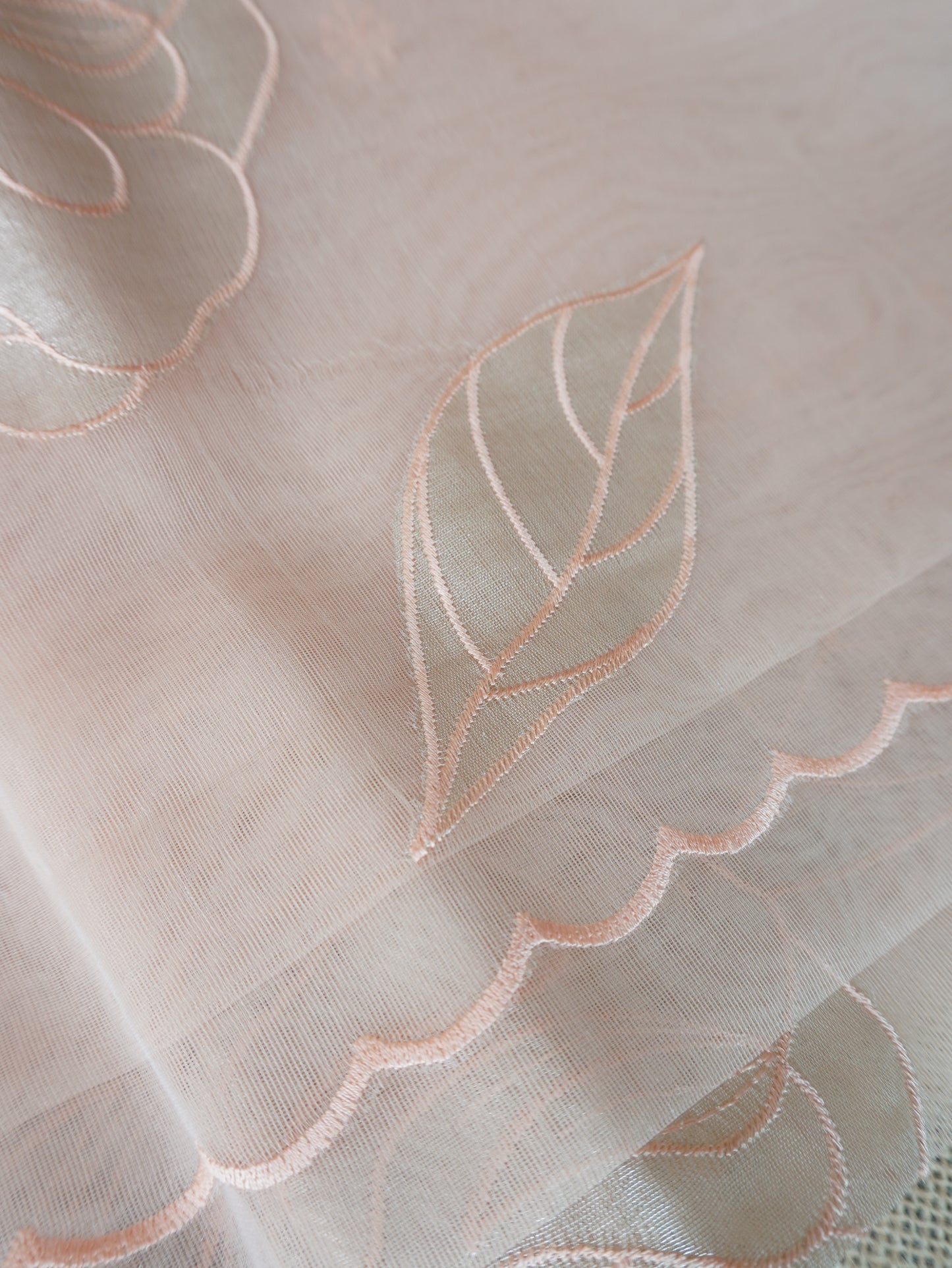 Pastel Pink Elegant Organza Saree with Exquisite Appliqué Work