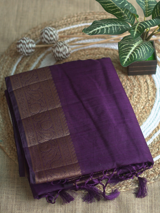 Indigo Semi Jute Silk Saree