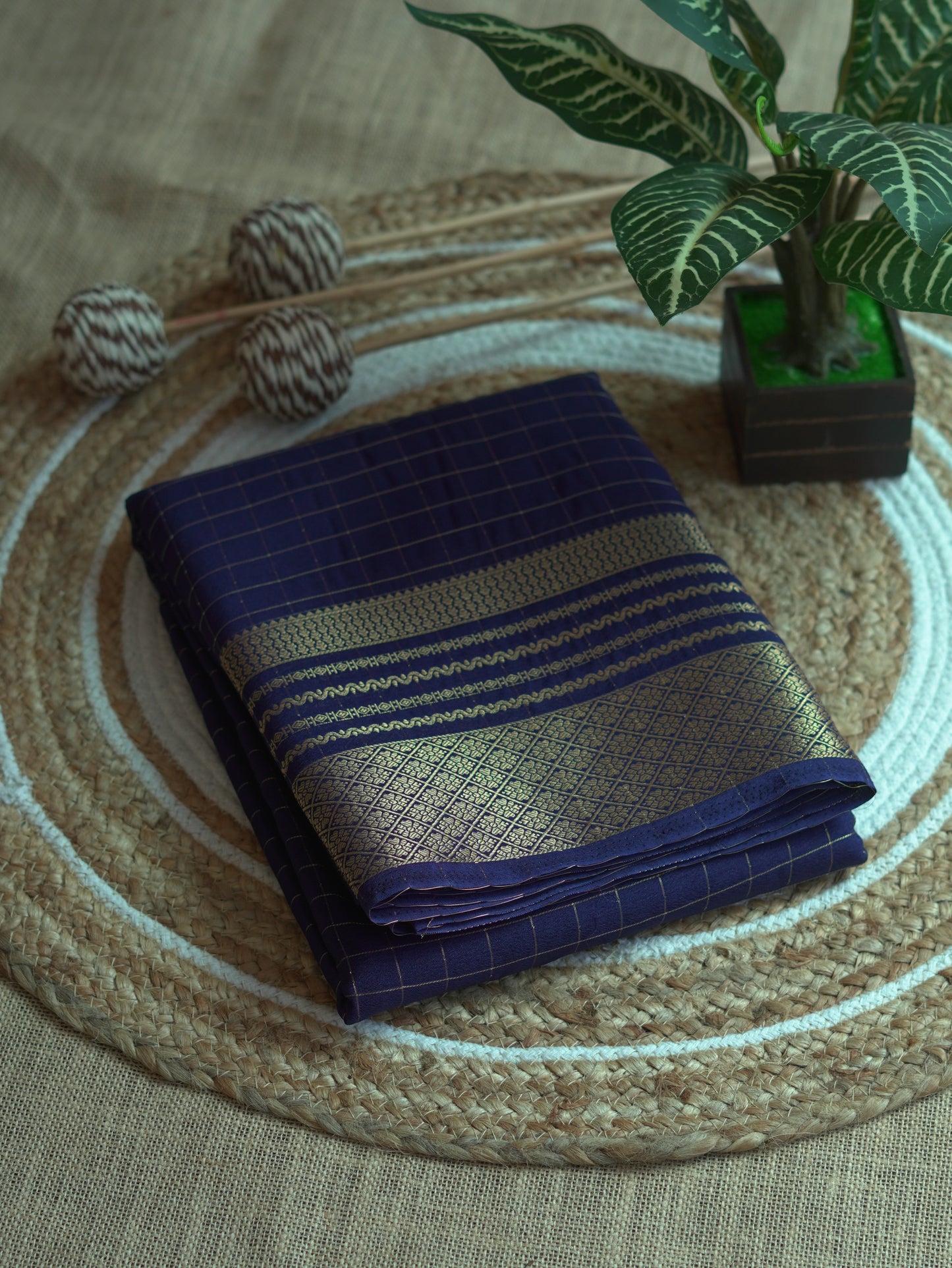 Blue Viscose Georgette Saree