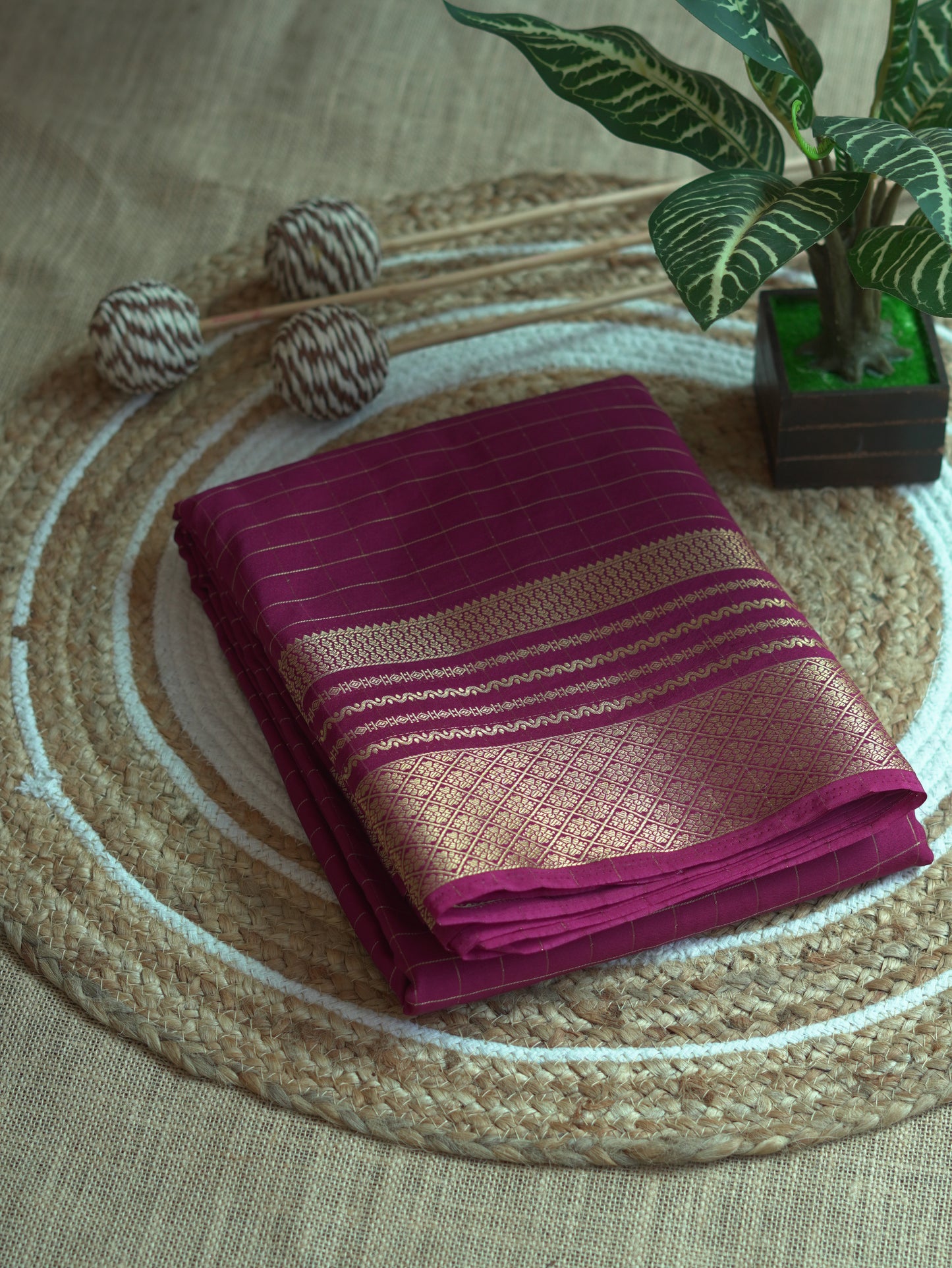 Purple Viscose Georgette Saree