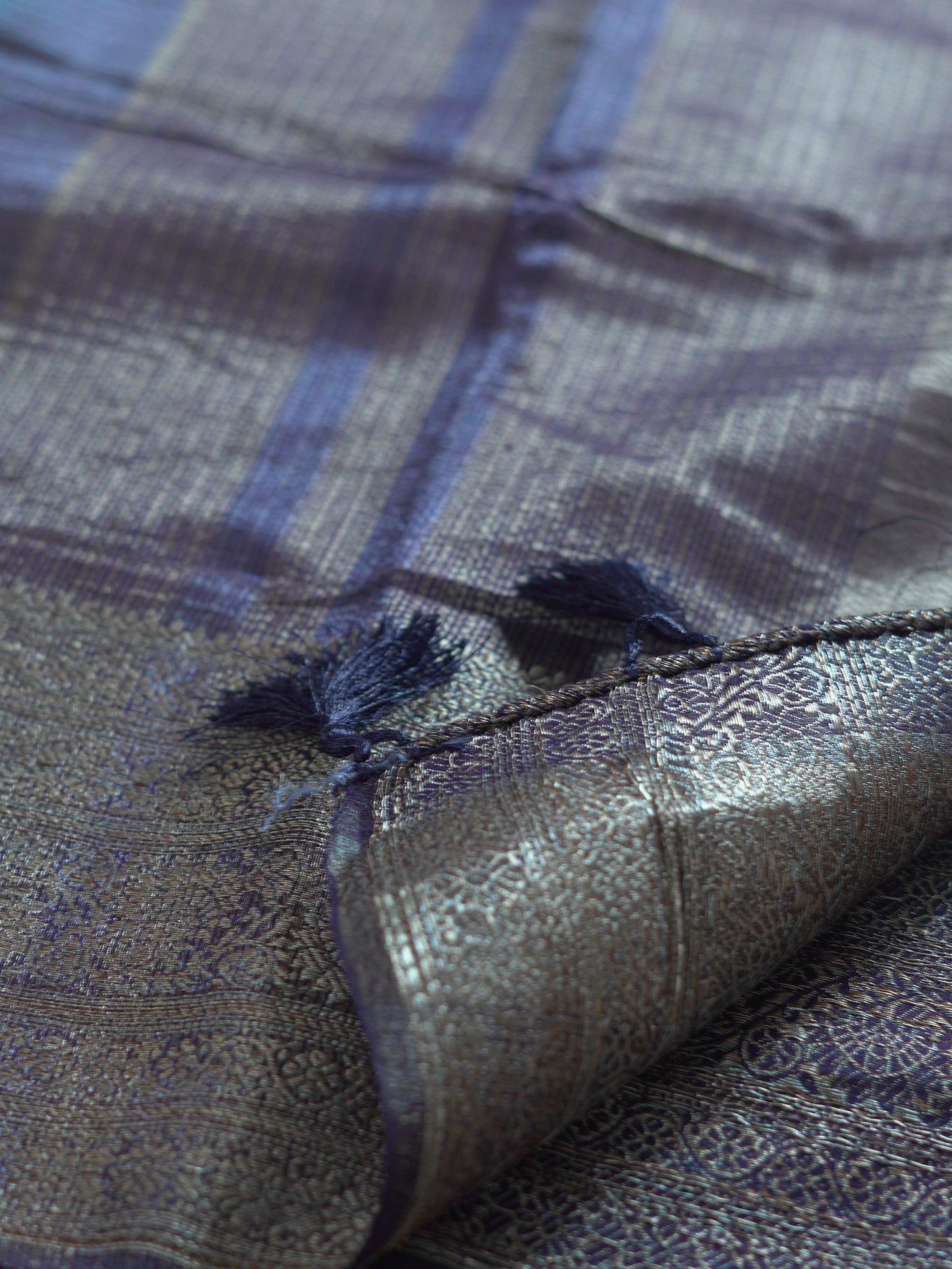 Peacock Blue Semi Jute Silk Saree with Royal Blue Border