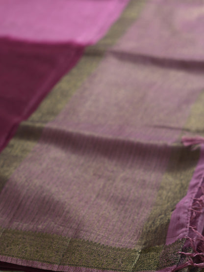 Wine & Light Purple Dual Shade Semi Jute Silk Saree