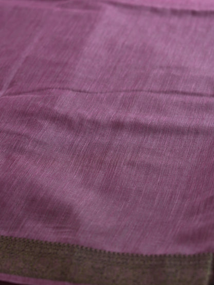 Wine & Light Purple Dual Shade Semi Jute Silk Saree
