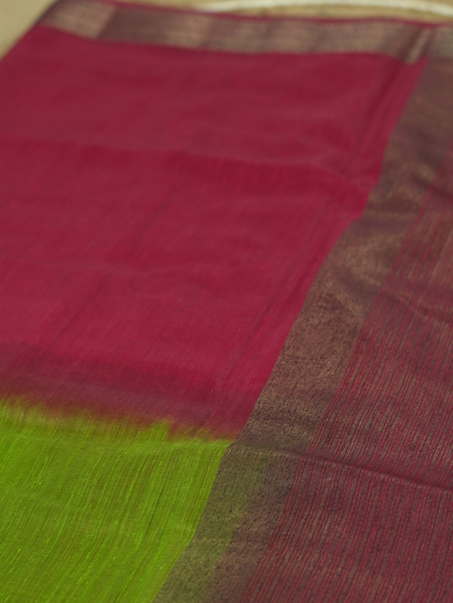 Maroon & Light Green Dual Shade Saree