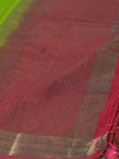 Maroon & Light Green Dual Shade Saree