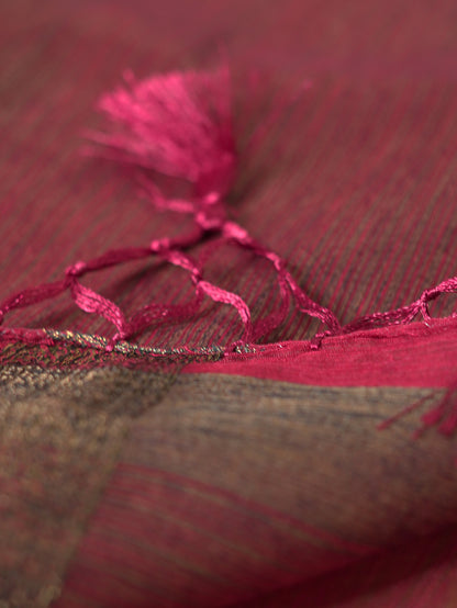 Maroon & Light Green Dual Shade Saree