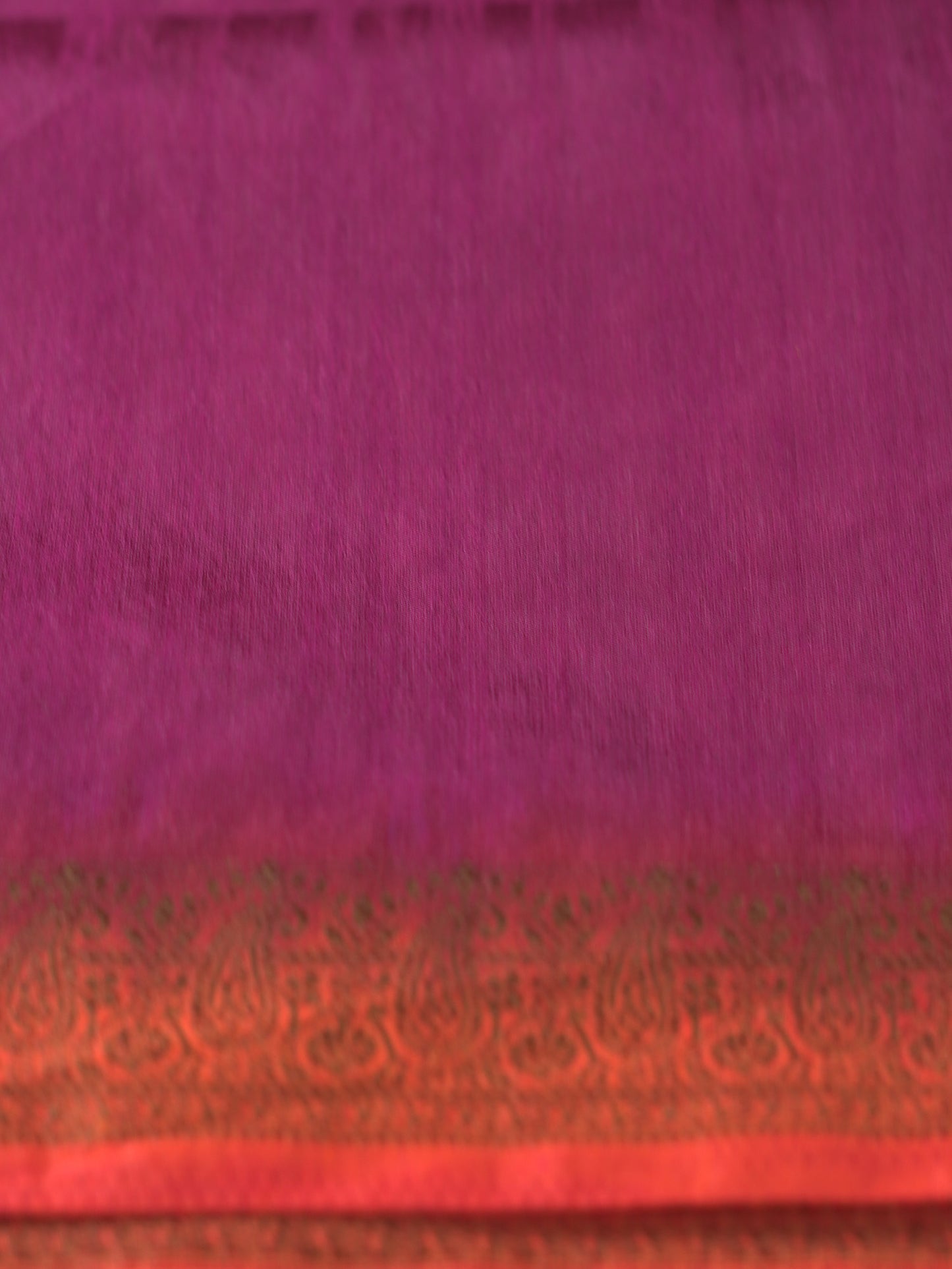 Wine Semi Jute Silk Saree with Orange Border