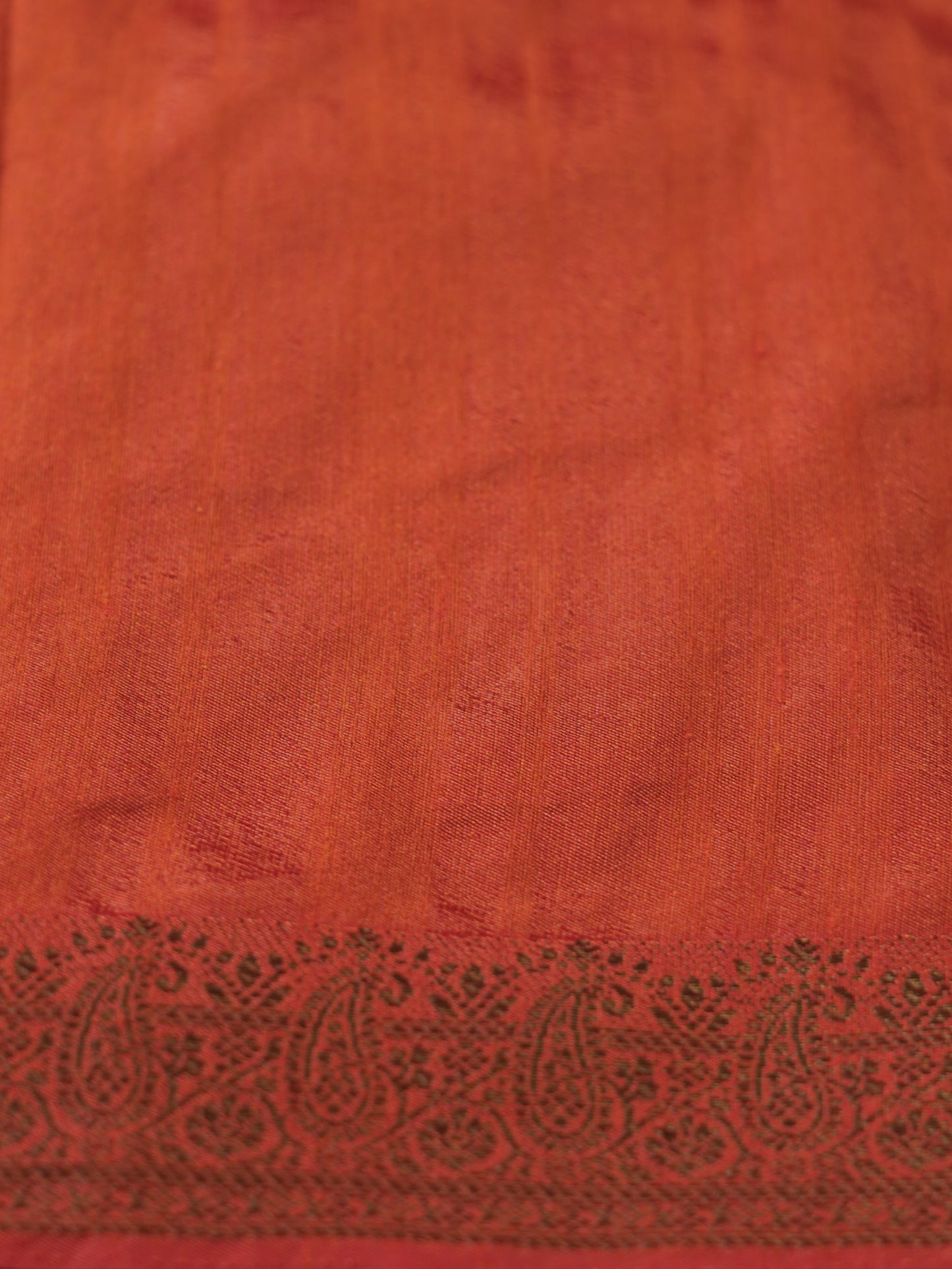 Wine Semi Jute Silk Saree with Orange Border