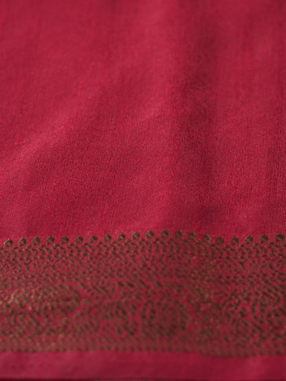 Black Semi Jute Silk Saree with Red Border