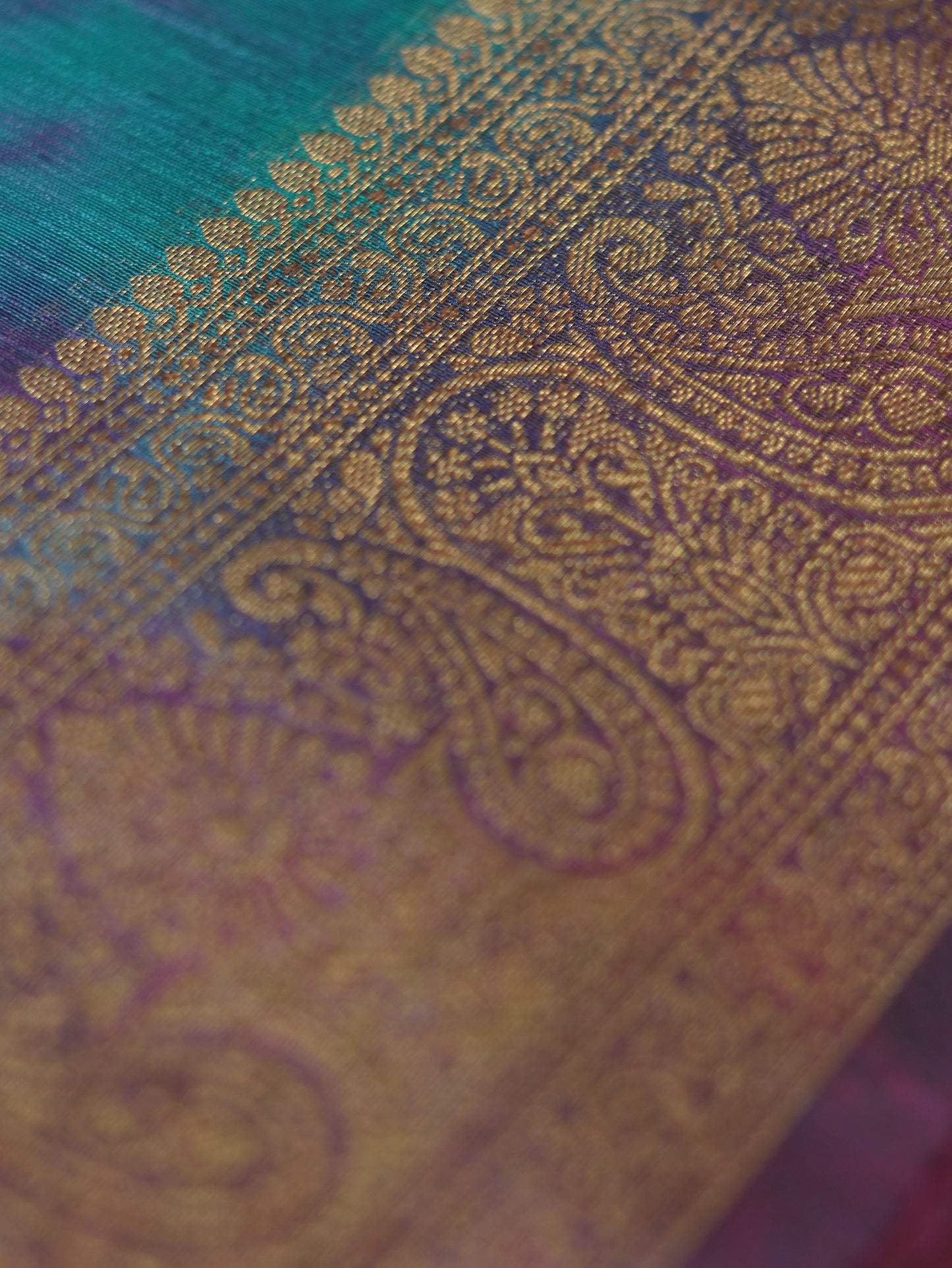 Peacock Blue Semi Jute Silk Saree with Wine Border
