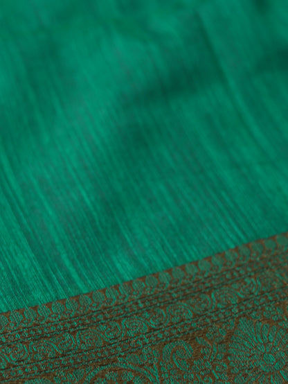 Magenta Semi Jute Silk Saree with Green Border