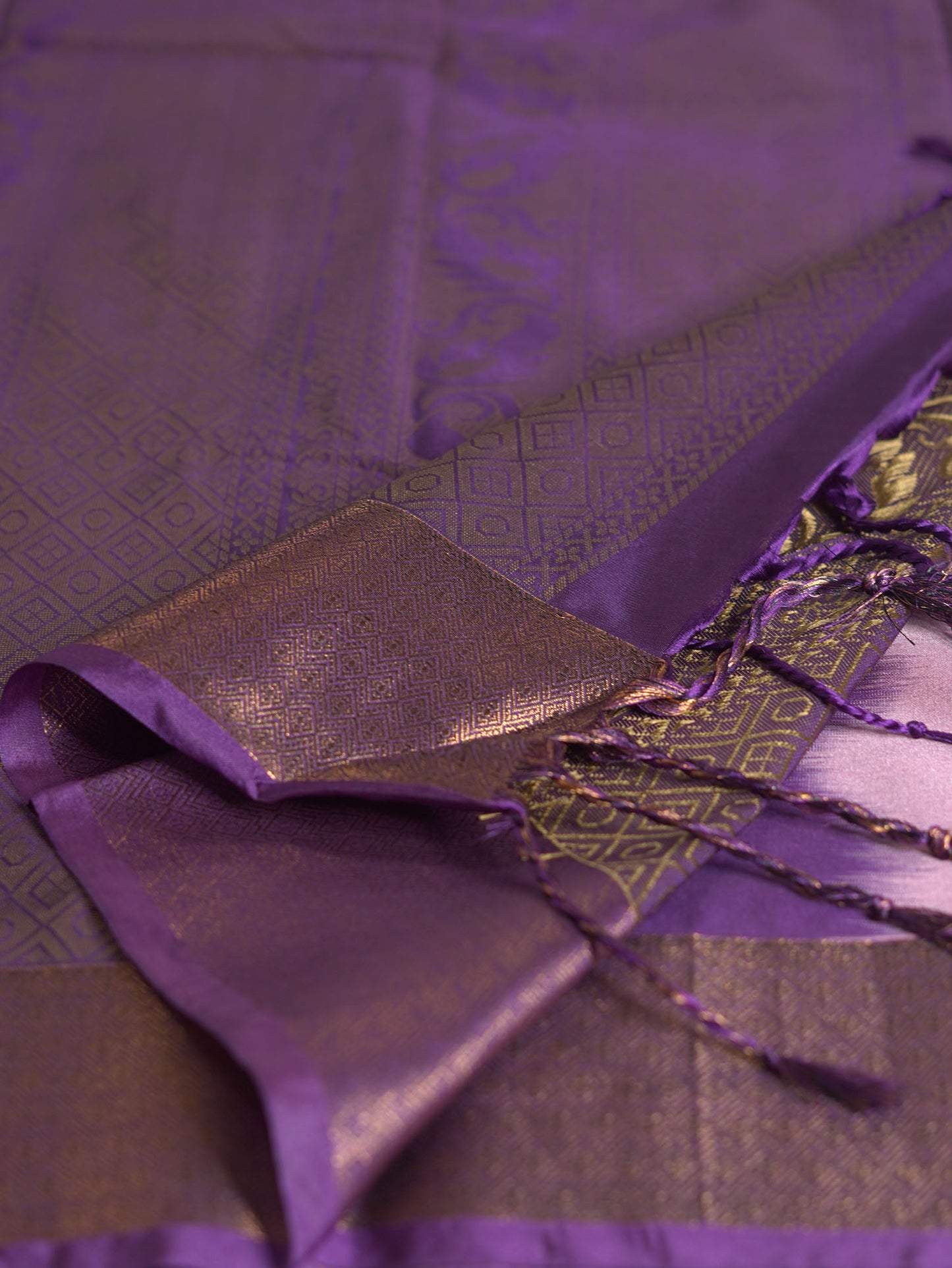 Dusty Pink Soft Silk Saree with Purple Border