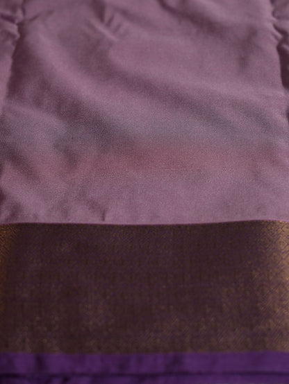 Dusty Pink Soft Silk Saree with Purple Border
