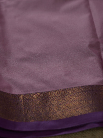 Dusty Pink Soft Silk Saree with Purple Border