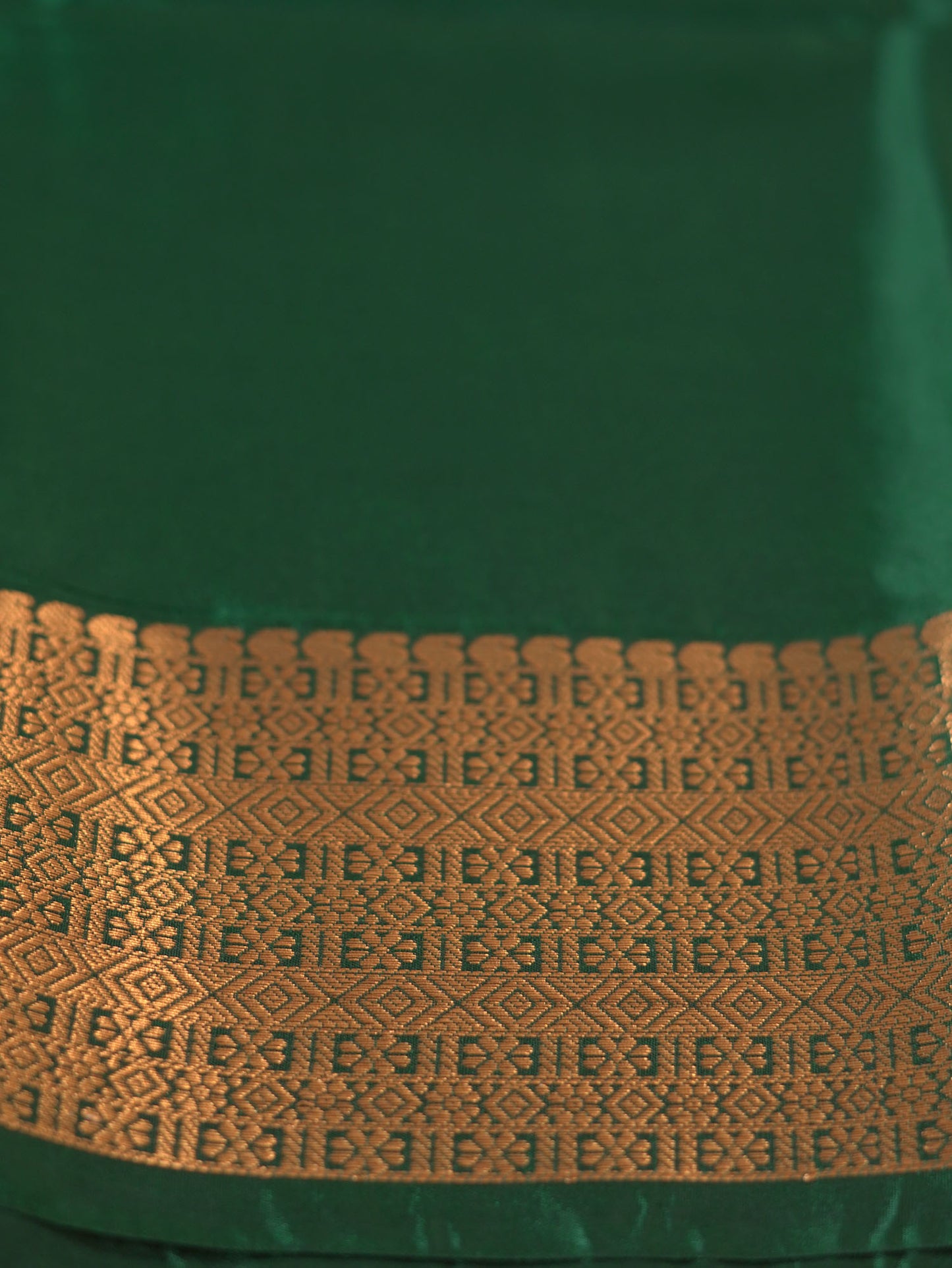 Grey Soft Silk Saree with Bottle Green Border