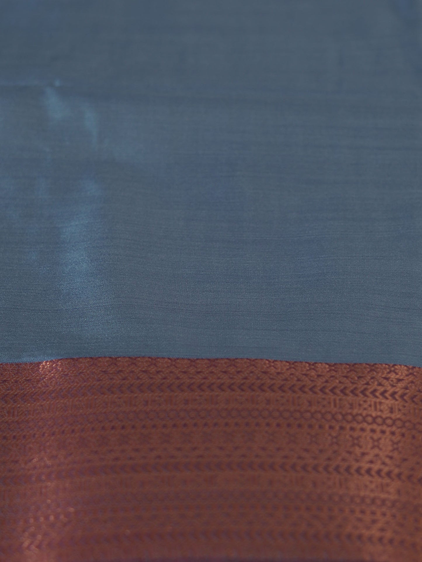 Dusty Blue Soft Silk Saree with Maroon Border
