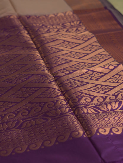 Lotus Pink Soft Silk Saree with Purple Border