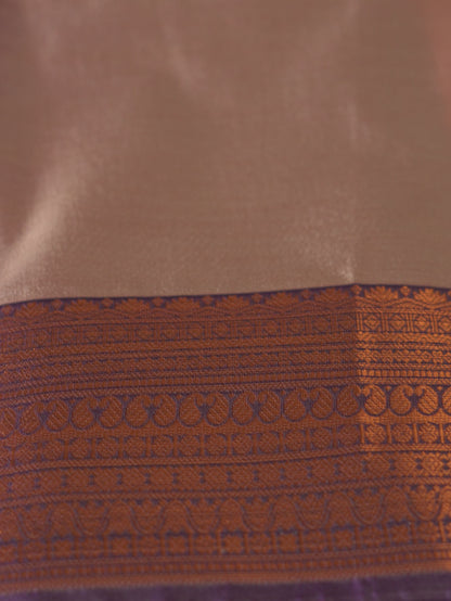 Lotus Pink Soft Silk Saree with Purple Border