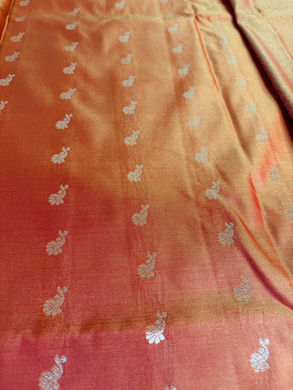 Mango Yellow Soft Silk Saree with Coffee Brown Border