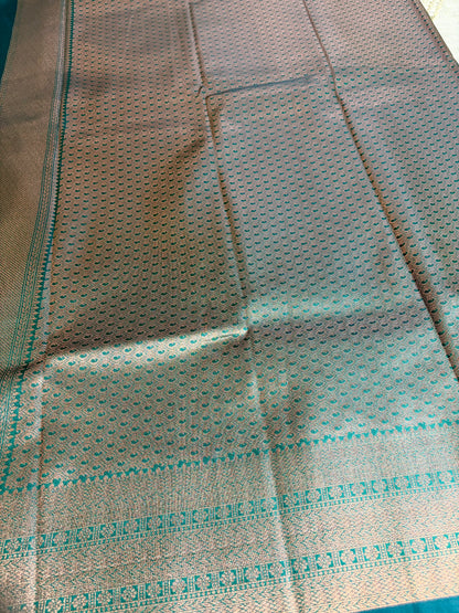 Purple Semi Silk Saree with Green Border