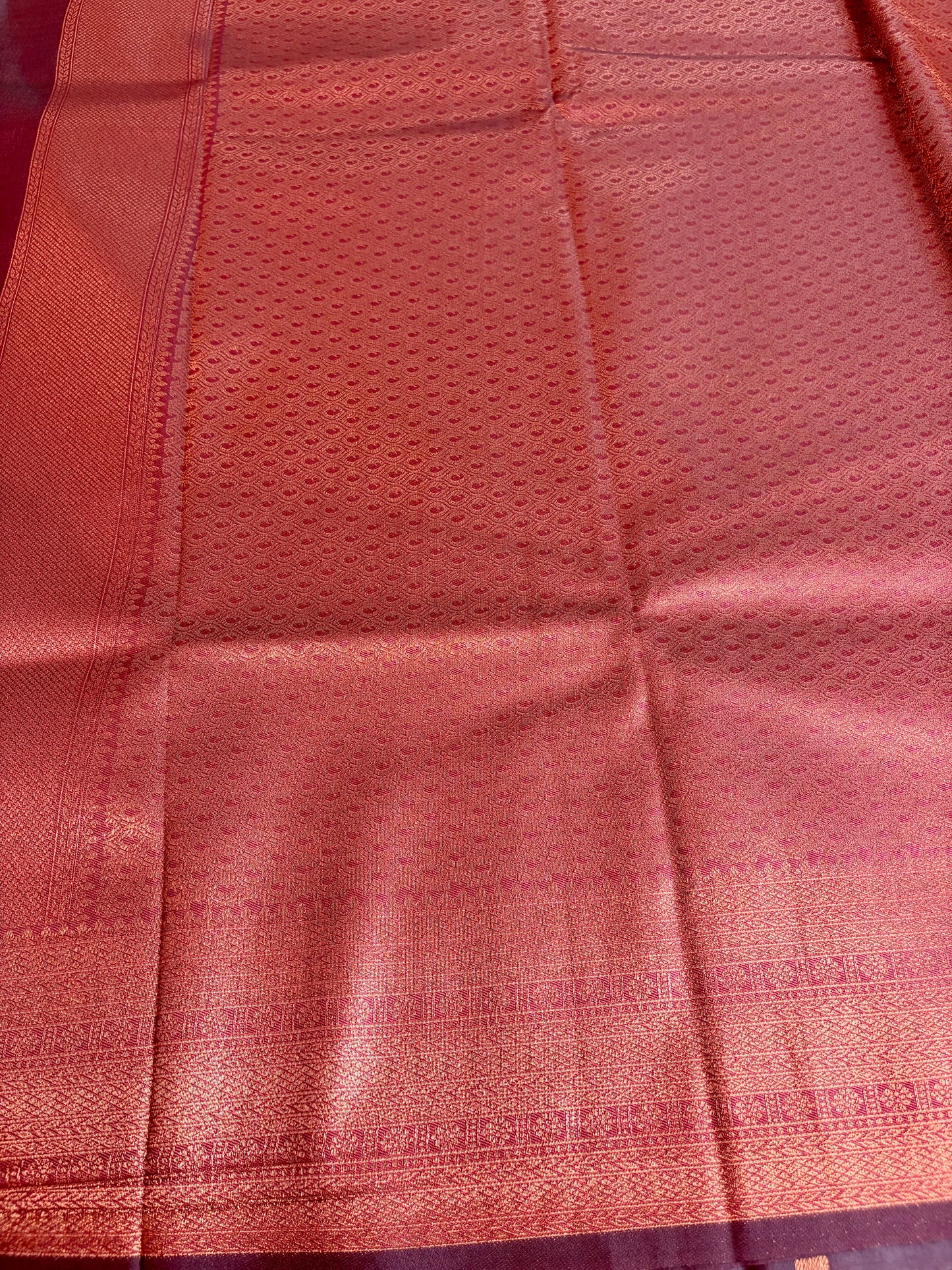 Peacock Blue Semi Silk Saree with Maroon Border