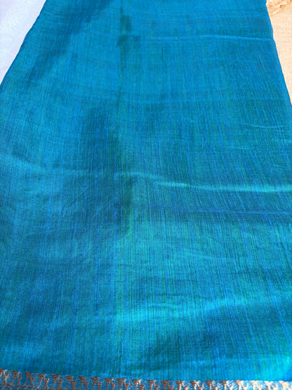 Parrot Green Semi Jute Silk Saree