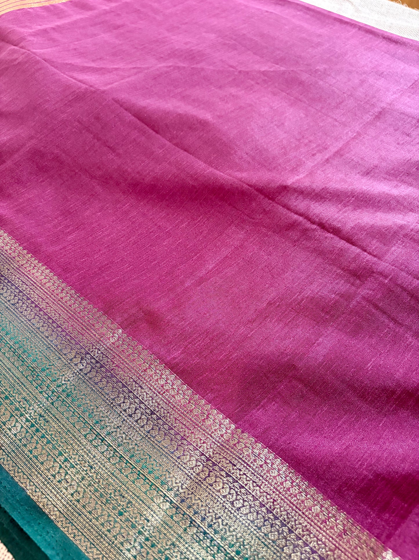 Wine & Green Semi Jute Silk Saree