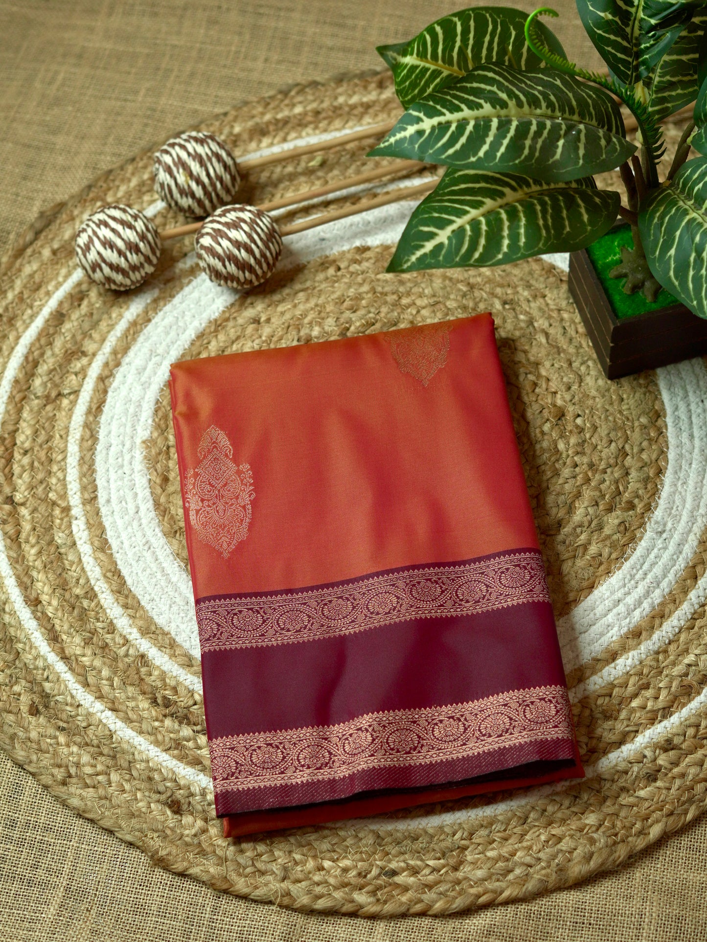 Mango Yellow Soft Silk Saree with Coffee Brown Border