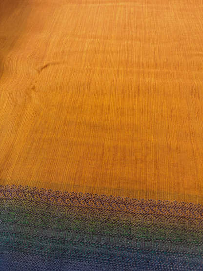 Yellow Semi Jute Silk Saree