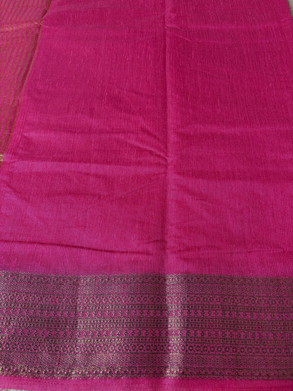 Rani Pink Semi Jute Silk Saree