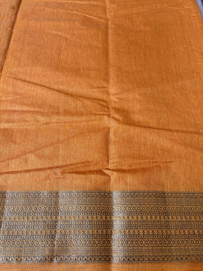 Yellow Semi Jute Silk Saree